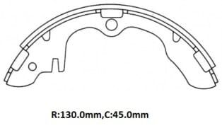 KIA CERES- KAMYONET- 90/00; ÖN/ARKA FREN PABUCU 2.2CC (130X45)(DAIWA)