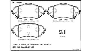 TOYOTA COROLLA- NDE180- 13/18; ÖN FREN BALATASI (DİSK) (134,2X60X18/134,2X51,50X18) (DAIWA)