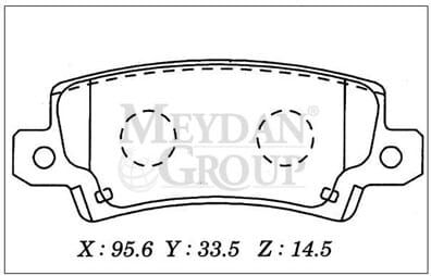 TOYOTA COROLLA- ZZE121- 02/06; ARKA FREN BALATASI (DİSK) (95,6X33,5X14,5) (DAIWA)