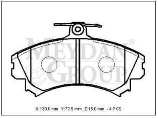 MITSUBISHI CARISMA- 97/00; ÖN FREN BALATASI 1.6/1.8/1,9 (DİSK) (130X72,7X15) (DAIWA)