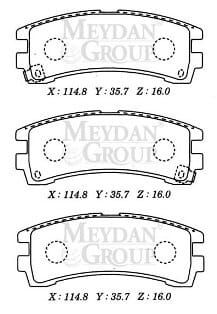 NISSAN PATHFINDER- 96/99; ARKA FREN BALATASI (DİSK) (114,8X35,7X16) (DAIWA)
