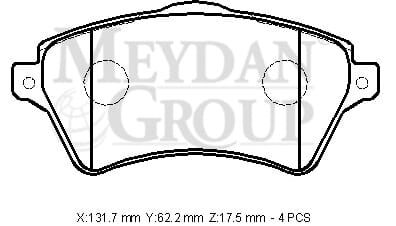 LANDROVER DISCOVERY- 90/98; ÖN FREN BALATASI (DİSK) (131,7X62,2X17,5) (BRAMAX)