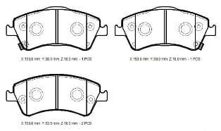 TOYOTA AVENSIS- 10/14; ÖN FREN BALATASI 1,6/1,8/2,0 (DİSK)(150,8X65,4X18/15 0,8X62,6X18)(DAIWA)