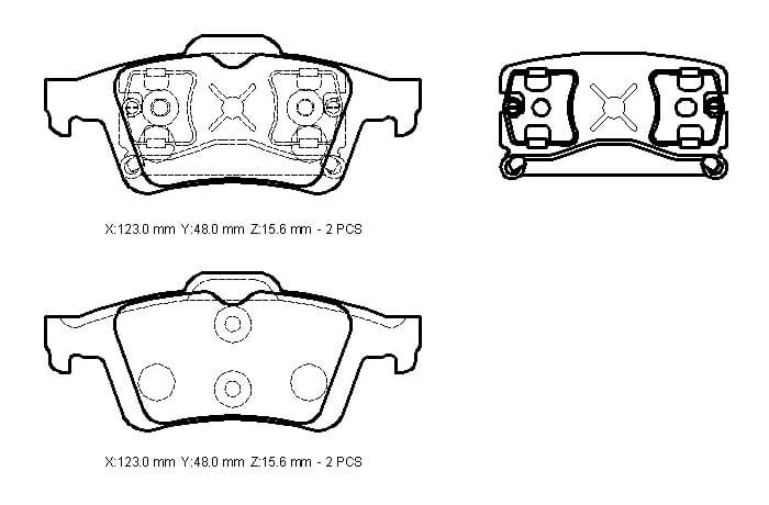 FORD FOCUS- SD/HB- 08/11; ARKA FREN BALATASI (DİSK) (123X48X15,6) (BRAMAX)