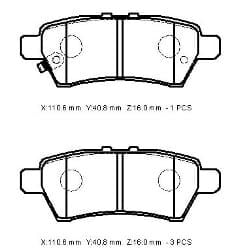 NISSAN PATHFINDER- 05/09; ARKA FREN BALATASI (DİSK) (110.6X40.8X16)(DAIWA)