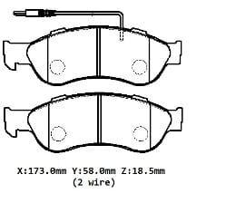 PEUGEOT J9 PREMIER- 07/09; ÖN FREN BALATASI (DİSK)(173X58X18,50) (BRAMAX)