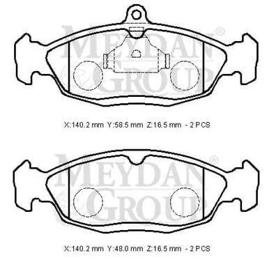OPEL ASTRA- F- SD/HB- 92/94; ÖN FREN BALATASI (KABLOSUZ)DİSK(140,2X58,5X16,5/14 0,2X48X16,5)(BRA