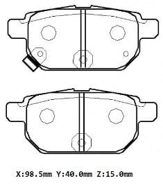 TOYOTA COROLLA- E150- 07/13; ARKA FREN BALATASI BENZİNLİ TİP (DİSK)(98,5X40X15) (DAIWA)