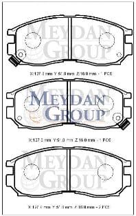 MITSUBISHI GALANT- 88/91; ÖN FREN BALATASI 1,8/2,0 (DİSK) (127,9X51X16) (DAIWA)