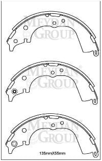 TOYOTA HILUX- PICK UP LN145- 98/01; ARKA FREN PABUCU KALIN TİP (135X55) (DAIWA)
