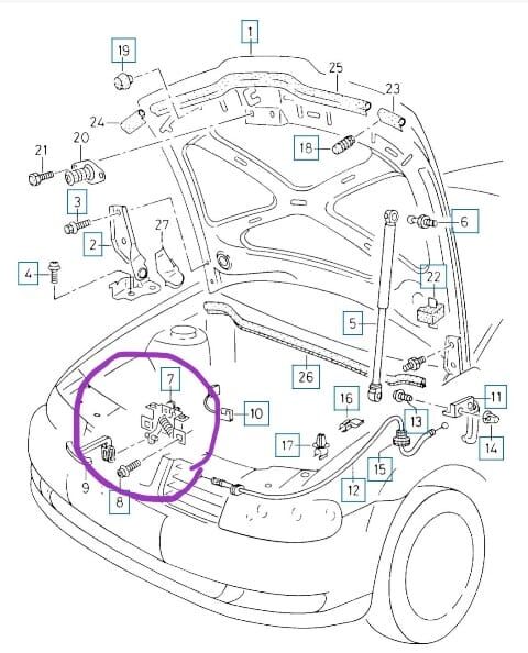 SEAT TOLEDO- 99/05; KAPUT DIŞ AÇMA MANDALI