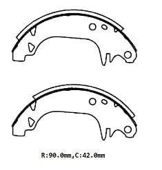 RENAULT R9- BROADWAY- 97/00; ARKA FREN PABUCU (90X42)(BRAMAX)