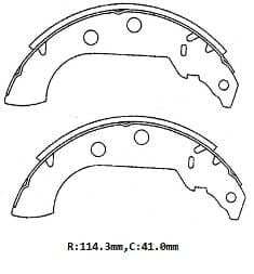 PEUGEOT 405- 88/96; ARKA FREN PABUCU (PALETSİZ)(114,3X41) (BRAMAX)