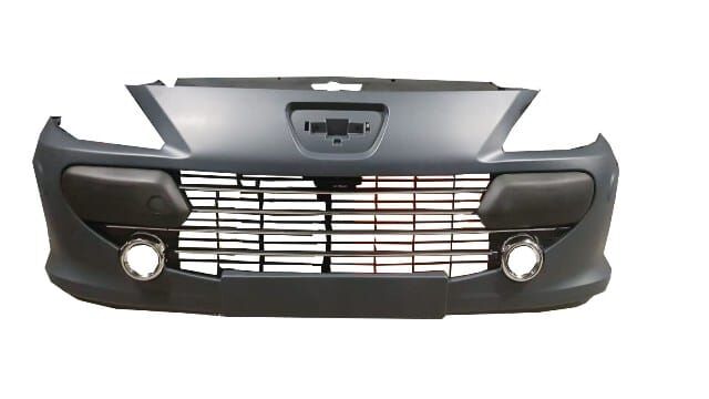 PEUGEOT 307- 06/08; ÖN TAMPON SİYAH (BANDLI/PANJURLU/SİS ÇERÇEVELİ/NİKELAJLI/BRAKETLİ (KOMPLE) (TW)