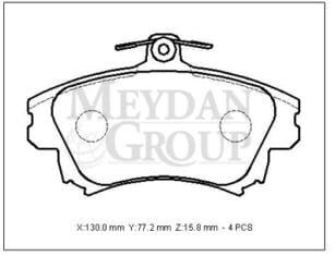 MITSUBISHI CARISMA- 00/04; ÖN FREN BALATASI 1,6/1,8/1,9 (DİSK) (130X77,2X15,8) (DAIWA)