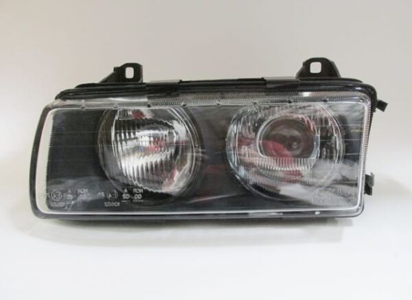 BMW 3 SERI- E36- SD/COUPE- 91/98; FAR LAMBASI SOL MAN/ELK (ÇİZGİLİ CAM) MERCEKLİ SİYAH 4FİŞLİ(DJ