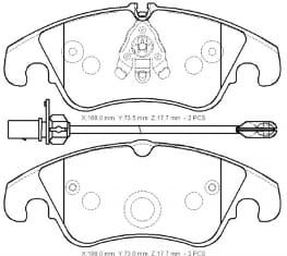 AUDI Q5- 10/12; ÖN FREN BALATASI 2,0/2,0TDI/3,0TDI(1KABLOLU)(DİSK)188X73.5X17.7/18;8X73X17.7)BRAMAX)