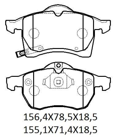 OPEL ASTRA- G- SD/HB- 99/09; ÖN FREN BALATASI (DİSK)(156,4X78,5X18,5/155,1X71,4X18,5)(BRAMAX)