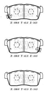 SUZUKI BALENO- 95/98; ÖN FREN BALATASI (DİSK) (108,6X41,5X14,5) (DAIWA)