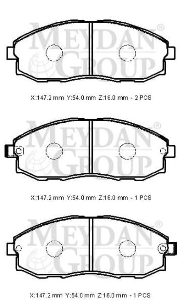 HYUNDAI STAREX- MİNİBÜS- 98/04; ÖN FREN BALATASI (DİSK) (147,2X54X16) (DAIWA)