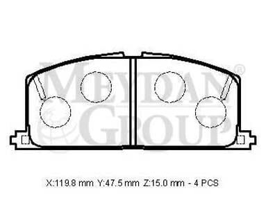 TOYOTA COROLLA- AE92- 88/92; ÖN FREN BALATASI (DİSK) (119,8X47,5X15) (DAIWA)