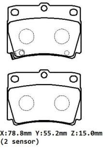 MITSUBISHI PAJERO- 98/00; ARKA FREN BALATASI 2,5/3,0 (DİSK)(78,8X55,2X15) (DAIWA)
