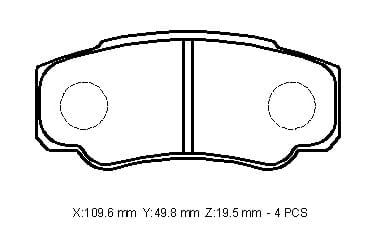 PEUGEOT BOXER- 14/24; ARKA FREN BALATASI 16 JANT (KABLOSUZ)(DİSK) (109,6X49,8X19,5)(BRAMAX)