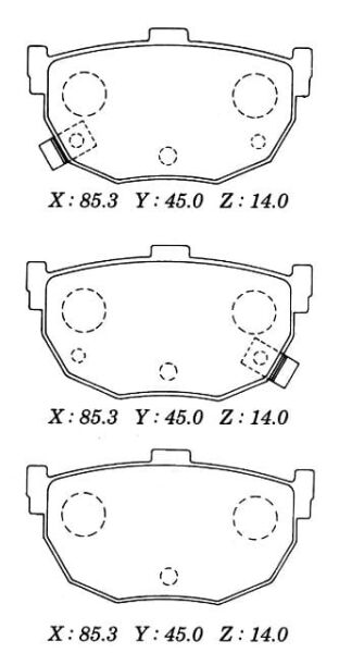 KIA CERATO- 07/09; ARKA FREN BALATASI (DİSK) (85.3X45X14) (DAIWA)