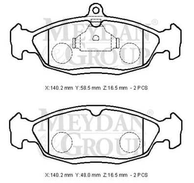 OPEL TIGRA- 93/01; ÖN FREN BALATASI 1,4/1,6 (KABLOSUZ)(DİSK)(140,2X58,5X16,5/14;0,2X48X16,5)(BRAMAX)