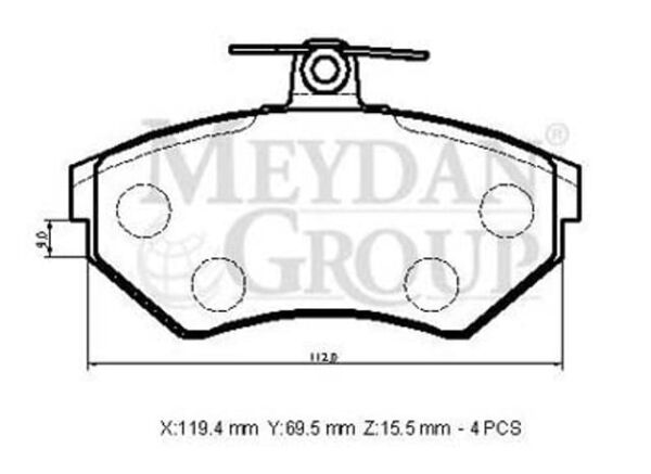 SEAT IBIZA- 00/01; ÖN FREN BALATASI (DİSK) (119,4X69,5X15,5) (BRAMAX)