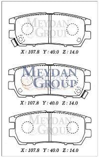MITSUBISHI PAJERO- 92/97; ARKA FREN BALATASI (DİSK) (107,8X40X14) (DAIWA)