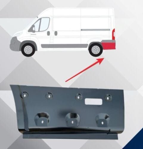 PEUGEOT BOXER- 07/13; ARKA ÇAMURLUK AĞZI ALT SACI SOL (ARKA TEKER ARKASI)