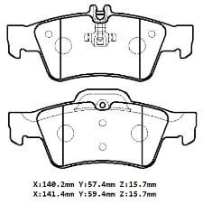 MERCEDES E CLASS- W211- 03/06; ARKA FREN BALATASI(KABLOSUZ)DİSK(140,2X57,4X15,7/141,4X59,4X15,7)