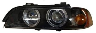 BMW 5 SERI- E39- 01/03; FAR LAMBASI SOL SARI SİNYALLİ/MERCEKLİ/ANGEL/ELEKTRİKLİ/MOTORSUZ (FAMELL