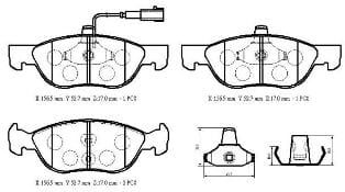 FIAT BRAVA- 97/03; ÖN FREN BALATASI 1,6/1,8/1,9 (KABLOSUZ)(DİSK) (156.5x52.7x17) (BRAMAX)
