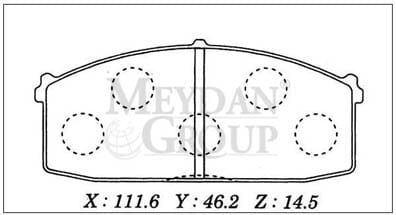 NISSAN SUNNY- B11 CD17- 84/88; ÖN FREN BALATASI DİZEL (DİSK) (111,6X46,2X14,5) (DAIWA)