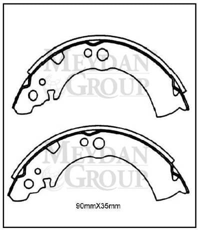 NISSAN SUNNY- B11 CD17- 84/86; ARKA FREN PABUCU BENZİNLİ/DİZEL TİP (90X35) (DAIWA)
