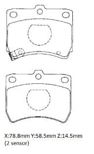 KIA PRIDE- 00/01; ÖN FREN BALATASI (DİSK)(78.8x58.5x14.5) (DAIWA)