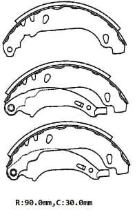 CITROEN XSARA- 98/00; ARKA FREN PABUCU (90X30)(BRAMAX)