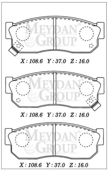 NISSAN SUNNY- B11 CD17- 84/88; ÖN FREN BALATASI DİZEL TİP (DİSK) (108,6X37X16) (DAIWA)