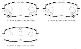 HYUNDAI I20- 09/12; ÖN FREN BALATASI 1.2cc (DISK) (116,2X49X16) (DAIWA)