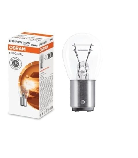 STANDART AMPUL- STOP/SİNYAL/PARK/GÖSTERGE AMPULÜ; 12V/P21/4W (7225) (DUY BAZ15D) (OSRAM)