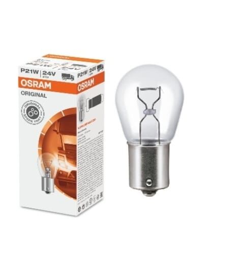 STANDART AMPUL- STOP/SİNYAL/PARK/GÖSTERGE AMPULÜ; 24V/P21W (7511) (DUY BA15S) (OSRAM)