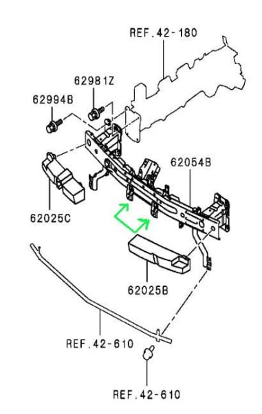MITSUBISHI LANCER- 08/13; ÖN TAMPON DEMİRİ (TW)