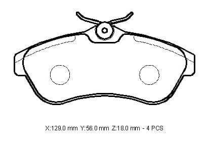CITROEN C3- 03/09; ÖN FREN BALATASI 1,4/1,4HDI/1,6/1,6HDI (KABLOSUZ)(DİSK) (129X56X18) (BRAMAX)