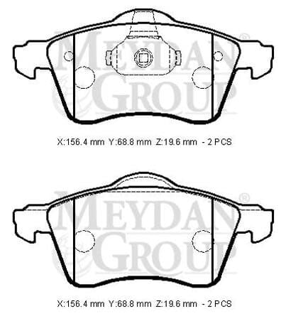 VOLKSWAGEN TRANSPORTER- T4- 96/01; ÖN FREN BALATASI 1,9/2,4/2.5(KABLOSUZ)DİSK)156,4X68,8X19,40)B