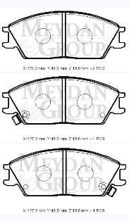 HYUNDAI ACCENT- 95/97; ÖN FREN BALATASI (DİSK) (127,3X49X15) (DAIWA)