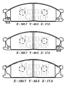 NISSAN PICK UP- D22- 97/02; ÖN FREN BALATASI 4X4 (DİSK) (160,7X48,5X17) (DAIWA)