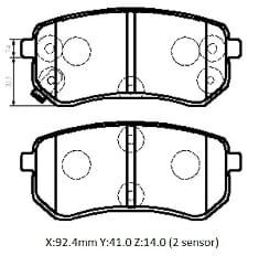 KIA PICANTO- 08/11; ARKA FREN BALATASI (DİSK) (92,4X41X14) (DAIWA)