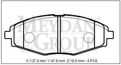 DAEWOO LANOS- SD/HB- 97/00; ÖN FREN BALATASI (DİSK) (127X47,6X16) (DAIWA)